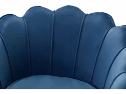 Conjunto sofá de 2 plazas y sillón de terciopelo azul noche DANDELION^Vente-unique New