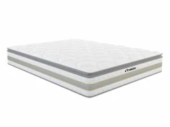 Ysmée Conjunto somier arcón + colchón de muelles ensacados - 160 x 200 cm - CANTERBURY de YSMÉE Blanco Outlet