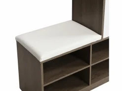Merax Zapatero|Mueble De Almacenaje|Conjunto zapatero + banco zapatero con cojín - 140 x 35 x 110 cm - Tablero de partículas -