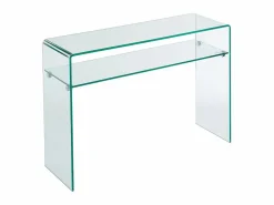 Vente-unique Consola|Consola - 1 estante - Cristal templado - - STILEOS