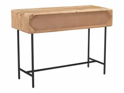 Vente-unique Consola|Consola 3 cajones de madera de acacia y metal negro - Natural claro - ALEVIA