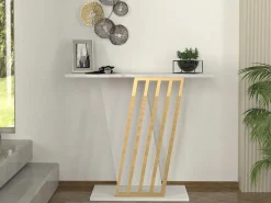 Consola - Color: Efecto mármol blanco y dorado - ORSONA^Vente-unique New