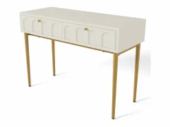Consola con 2 cajones - leche y dorado - Madera y metal^Hauss Spole Best