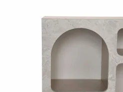 Vente-unique Consola con 5 compartimentos - Efecto mármol - LUELA Gris Outlet
