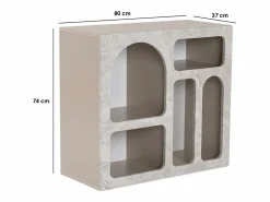 Vente-unique Consola con 5 compartimentos - Efecto mármol - LUELA Gris Outlet