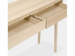Sweeek Consola con efecto madera de 2 cajones, 100cm madera Marru00f3n Outlet