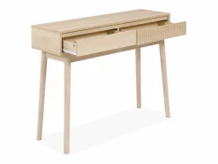 Sweeek Consola con efecto madera de 2 cajones, 100cm madera Marru00f3n Outlet