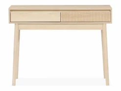 Sweeek Consola con efecto madera de 2 cajones, 100cm madera Marru00f3n Outlet