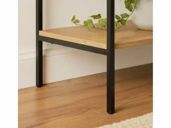 Calicosy Consola|Consola de 3 cajones con 1 estante inferior, decoración de madera y metal negro, L120 cm - TESSA