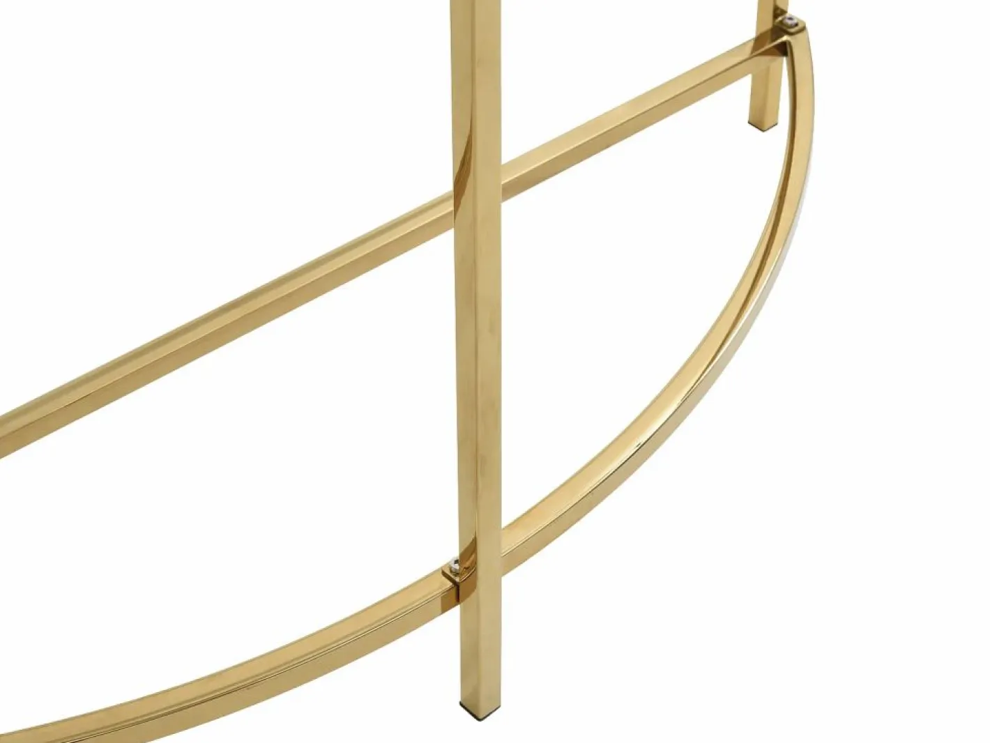 Vente-unique Consola de cerámica y acero inoxidable - Efecto mármol blanco y dorado - CYLIAN Blanco / Dorado Sale