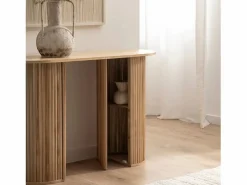 Consola de Madera Natural 74 x 110- Trena Marru00f3n Outlet