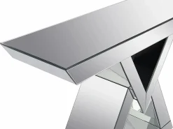Vente-unique Consola|Consola de MDF y espejo - Color: plata - ISIDA