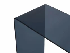 Consola de vidrio templado curvado y ahumado - Negro - ALONZO^Vente-unique Discount