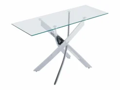 Consola de vidrio templado y metal cromado - Transparente - COSIMA^Vente-unique Sale
