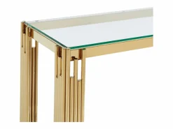 Consola en vidrio templado y acero inoxidable - Oro - NOMELANO^Vente-unique Clearance