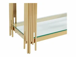 Consola en vidrio templado y acero inoxidable - Oro - NOMELANO^Vente-unique Clearance