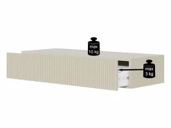 Consola flotante con cajón - Gris beige - 90 cm - VELDIO^SELSEY Discount