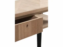 Consola madera fresno con cajón y patas metálicas^ New