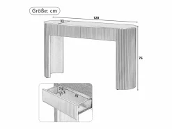 Consola mesa 120x33x76cm - con 2 cajones - Esquinas redondeadas - MDF - Natural^ModernLuxe Clearance
