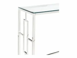 Vente-unique Consola|Consola moderna de cristal templado y acero cromado. CLOTILDE