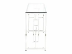 Vente-unique Consola|Consola moderna de cristal templado y acero cromado. CLOTILDE