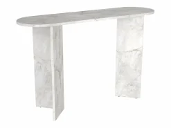 Consola ovalada de color efecto mármol - TOPANIA^Vente-unique Best