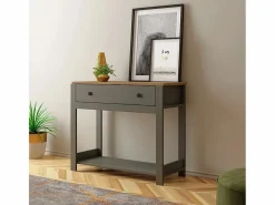 Consola para recibidor color blanco estilo clásico con cajón Corlay - Negro Online