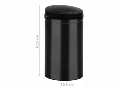 Helloshop26 Cubo De Basura Para Cocina|Contenedor automático con sensor de 40 litros acero al carbono negro 02_0006033
