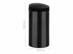 Helloshop26 Cubo De Basura Para Cocina|Contenedor automático con sensor de 50 litros acero al carbono negro 02_0006087