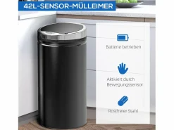 Contenedor sensorial de 42L, apertura automática, acero inoxidable, (30,5x30,5x68 cm)^ Sale