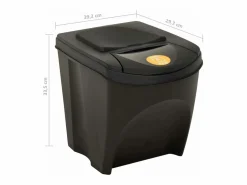 Helloshop26 Cubo De Basura Para Cocina|Contenedores apilables 3 piezas antracita 75 L 02_0006079