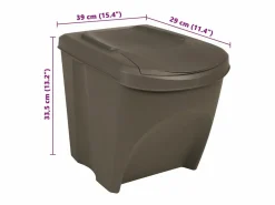Helloshop26 Cubo De Basura Para Cocina|Contenedores de basura apilables 3 uds. 75 L polipropileno 02_0043894