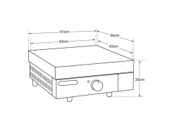 Cook'in Garden - Plancha eléctrica + tapa de hierro fundido FINESTA - 2,5 kW Negro Hot