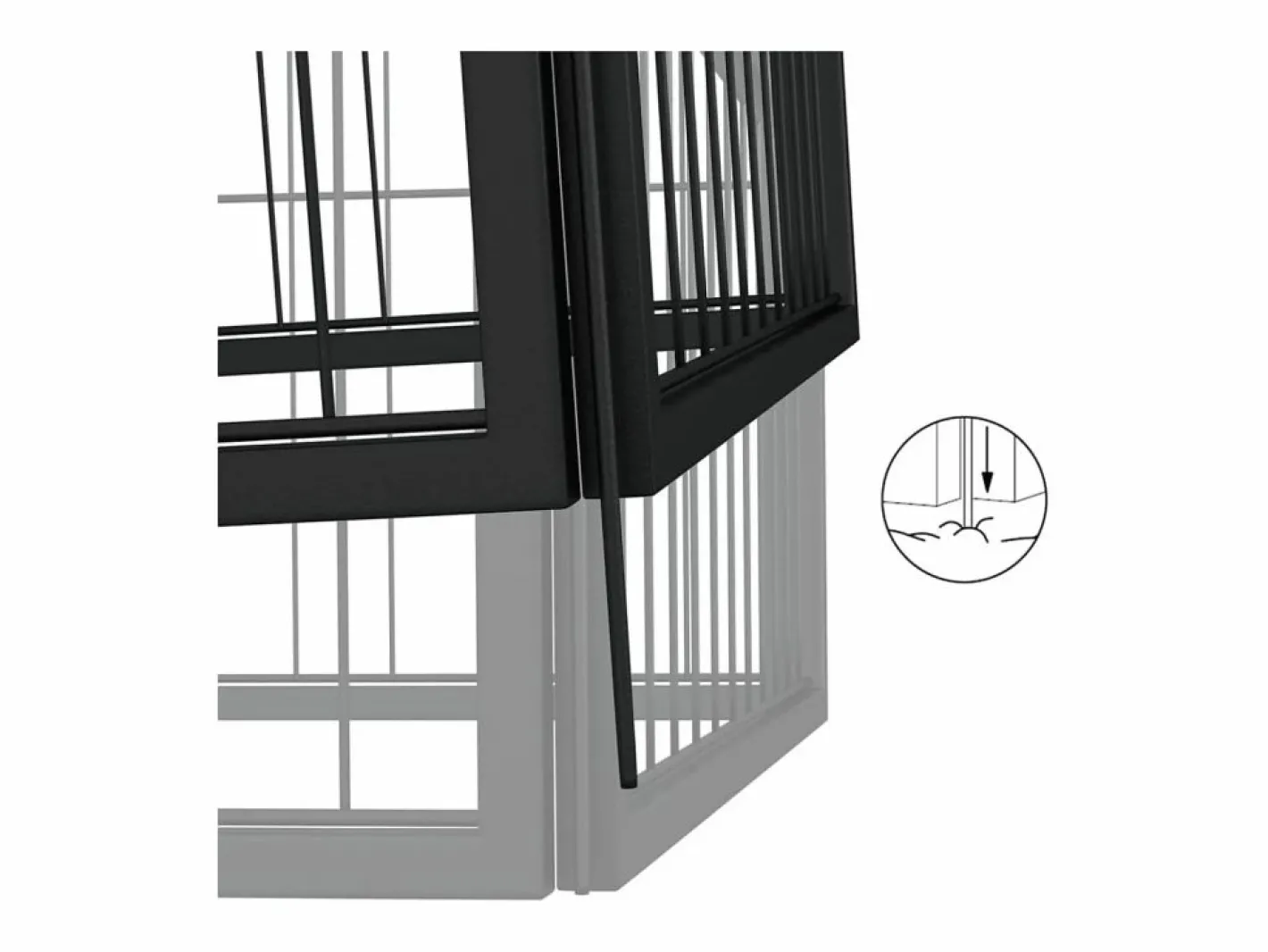 Corral para perros 4 paneles acero con recubrimiento en polvo^Clicnbuy