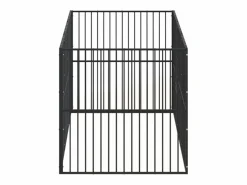 Corralito para perros con 8 paneles acero galvanizado ES945098 Negro Discount