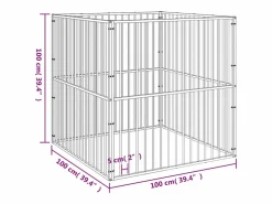 Clicnbuy Seguridad Para Mascotas|Corralito para perros con 4 paneles acero galvanizado