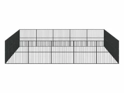 Clicnbuy Corralito para perros con 20 paneles acero galvanizado Negro