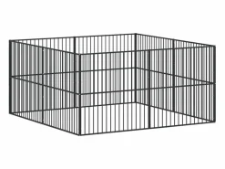 Corralito para perros con 8 paneles acero galvanizado^Clicnbuy Outlet