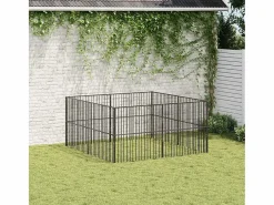 Corralito para perros con 8 paneles acero galvanizado^Clicnbuy Outlet
