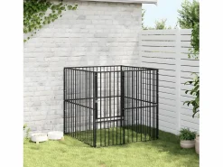 Corralito para perros con 4 paneles acero galvanizado ES314287^ Outlet