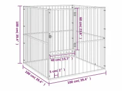 Clicnbuy Seguridad Para Mascotas|Corralito para perros con 4 paneles acero galvanizado