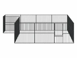 Clicnbuy Corralito para perros con 16 paneles acero galvanizado Negro Hot