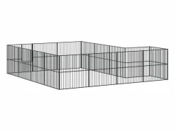 Clicnbuy Corralito para perros con 16 paneles acero galvanizado Negro Hot