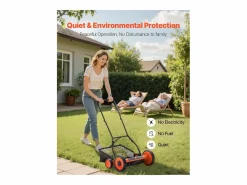 Cortacésped Manual SucceBuy con Rodillo, Ancho de Corte 45 cm, Diseño de 5 Cuchillas, Altura de Corte Ajustable de 3,5 a 6,2 cm, Bolsa de Recogida^ Best