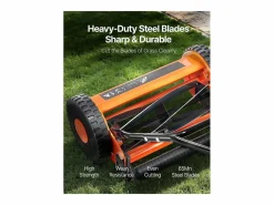 Cortacésped Manual SucceBuy, Ancho de Corte 40cm, Equipado con 5 Cuchillas de Acero, sin Motor, Altura de Corte Ajustable de 1.5 a 4.5 cm Negro Discount