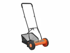 Cortacésped|Cortacésped Manual SucceBuy, Ancho de Corte 35cm, 5 Cuchillas de Acero, Altura de Corte Ajustable de 1.5 a 4.5 cm, Equipado con Bolsa de Recogida