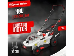 ELEM GARDEN TECHNIC Cortacésped Recargable 40V 37cm - Baterías de Litio Incluidas - Elem Garden Blanco Clearance