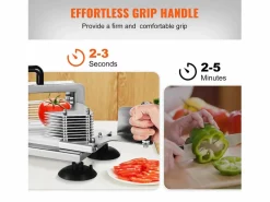 Cortador De Tomates Comercial SucceBuy 0,64 cm Cortador Manual De Tomates De Acero Inoxidable Best