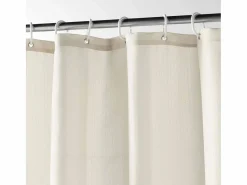 Douceur d'intérieur Textil De Baño|Textil De Baño|Cortina de ducha lisa con ganchos 180 x 200 cm