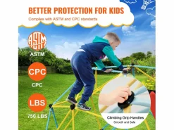 Cúpula de Escalada SucceBuy, 2,4 m con Tobogán, Escalador con Cúpula Geométrica, Sala de Juegos para Niños de 3 a 9 Años Clearance